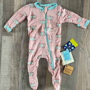 NWT Kickee Pants Pink Footie